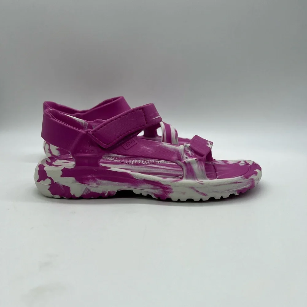 Teva Kids Pink and White Swirl Sandals With Velcro Strap Size Big Kid 3 NWT